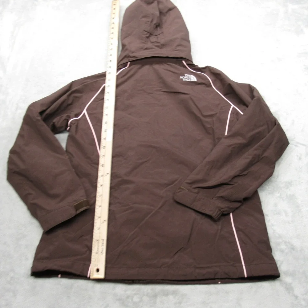 The North Face Jacket Youth Large Brown HyVent Hooded Waterproof Rain 3in1 Shell